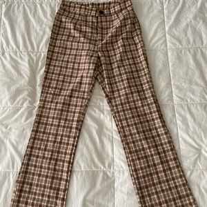 Brown plaid pants